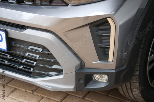 Konstfotografi Abstract view of a new crossover front bumper