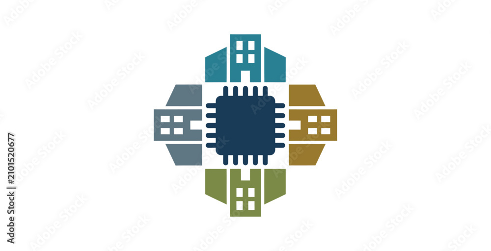 Fototapeta premium Smart City Technology Icon