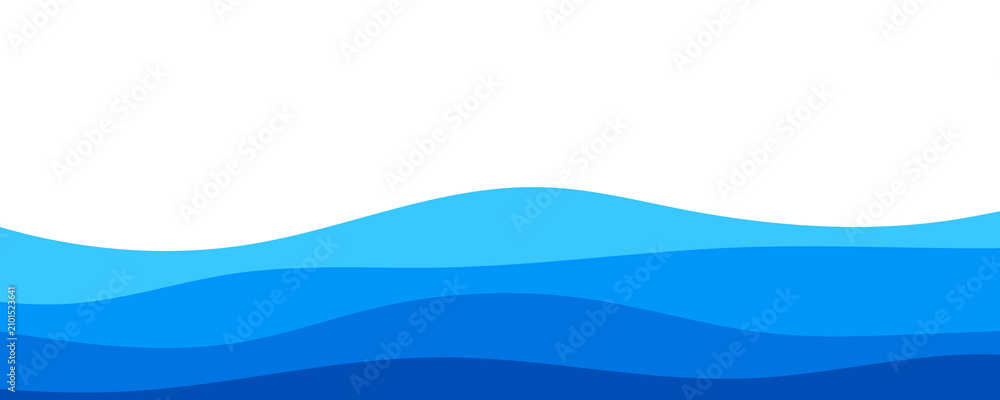 Naklejka premium Minimalist blue wave curve abstract flat vector background
