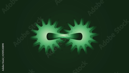Abstract glowing energy connection with radiant starburst elements creating a futuristic science and technology background  