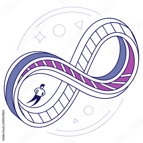 Foto Infinity symbol with a person walking inside it never ending infinity eternity c
