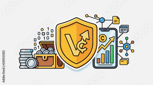 Digital currency growth protection with digital assets and data connections