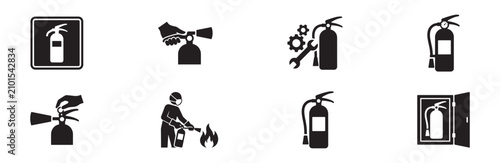 Fotografía Fire extinguisher icon set