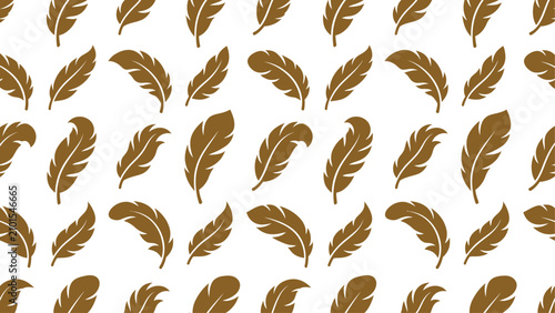 Seamless brown feather pattern vector background. Flat vector illustration EPS 10.