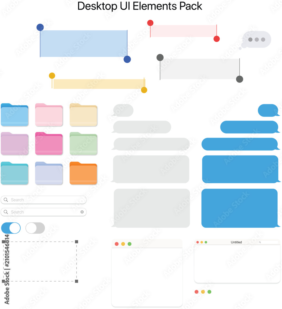 Obraz premium Pastel Website Wireframe UI Kit Layout Illustration