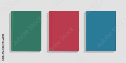 Tableau sur toile Minimalist Hardcover Book Mockups Set Against A Light Gray Background
