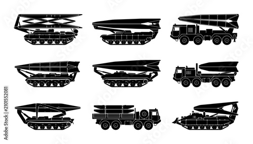 Cuadro en lienzo Military Missile Launchers, Rocket Artillery Vehicles, Strategic Weapon Systems,