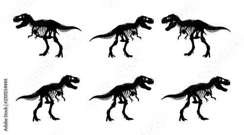 Obraz na płótnie Dinosaur Silhouettes, T-Rex Vector Icons, Prehistoric Creature Graphics, Jurassi