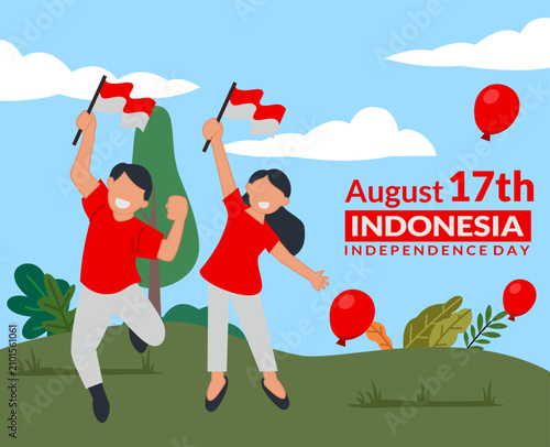 Indonesian youth celebrate Indonesian Independence Day August 17th
