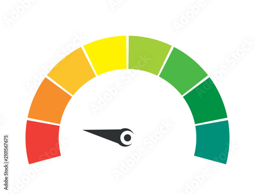 фотографія Vivid color scale gauge displaying performance, risk assessment, or progress lev