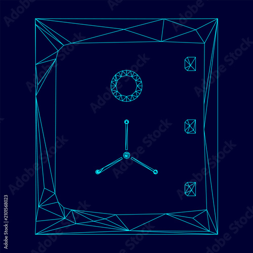 Konstfotografi Safe low poly triangulation triangulated polygonal electric cyan blue vibrant aq