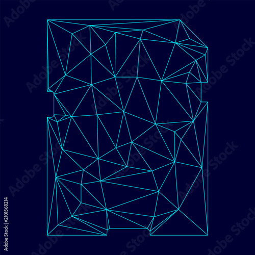 Фотография Memory card low poly triangulation triangulated polygonal electric cyan blue vib