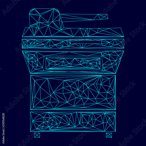 Obraz na plátně Multifunction printer or automatic copier low poly triangulation triangulated po