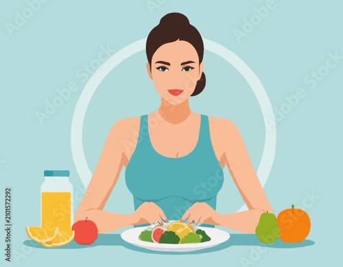 Принти на полотні Intermittent fasting woman