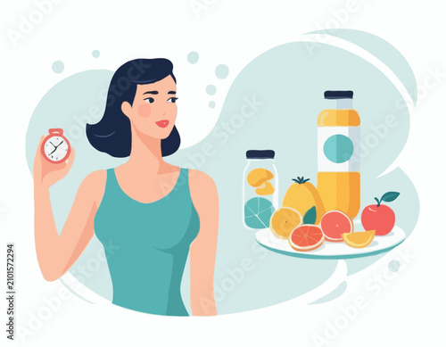 Bild auf Leinwand Intermittent fasting woman