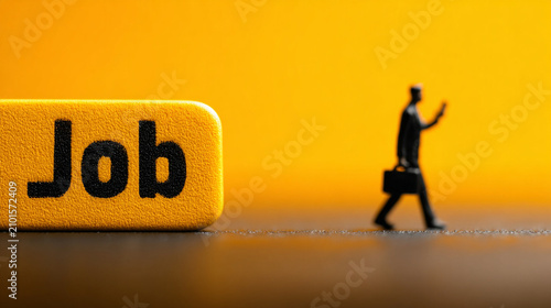 Searching for a job with phone in hand against a bright background