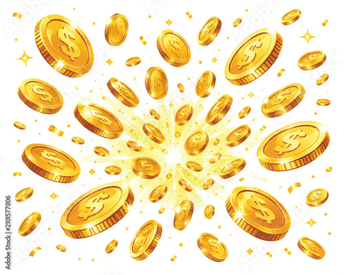 gold coins seamless pattern