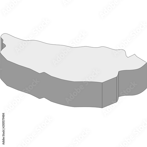 Принти на полотні 3D map dimension - continent North America country Dominica