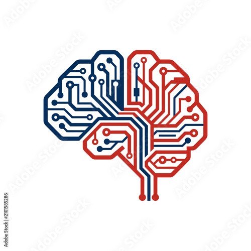 Digital brain circuitry representing artificial intelligence and innovation
