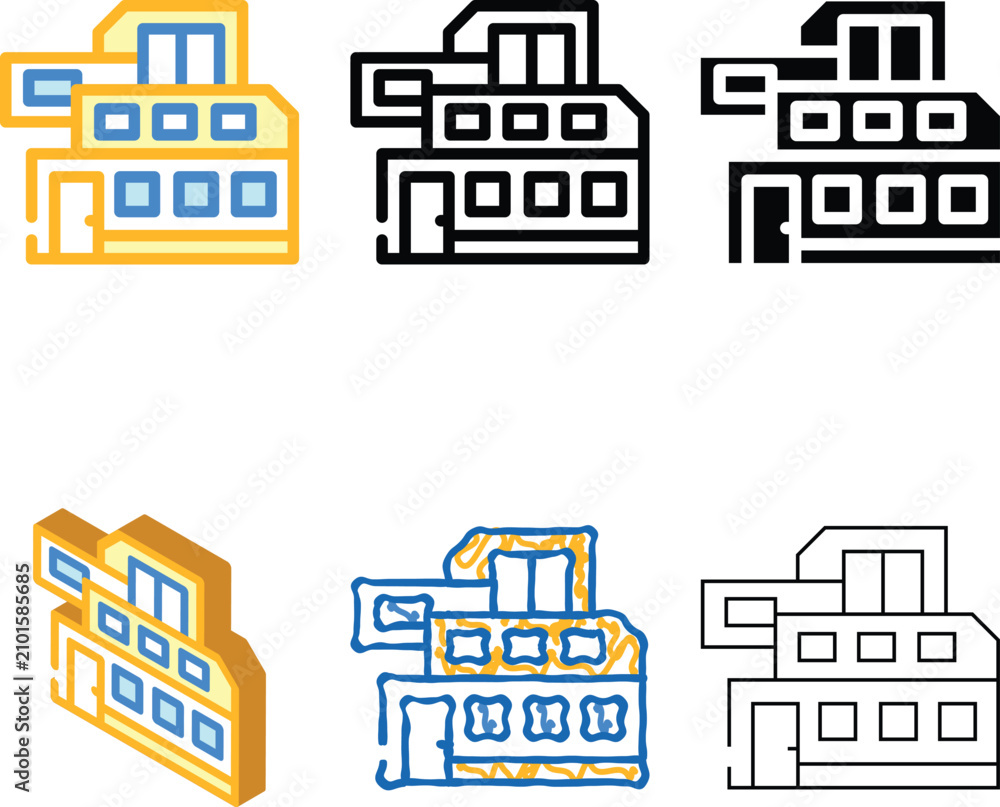 Obraz premium modern house building color icon vector. modern house styles building sign. isolated symbol illustration