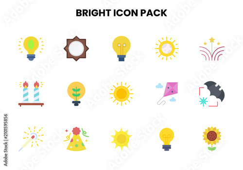 Bright Flat Set Icons Pack