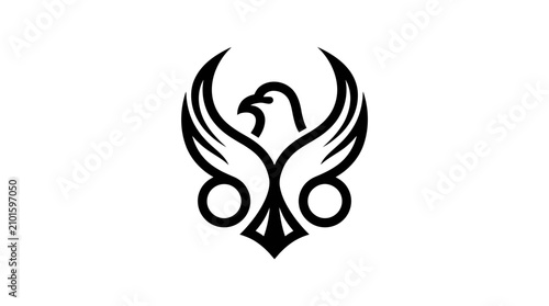 Cuadro en lienzo Abstract bird phoenix logo icon.