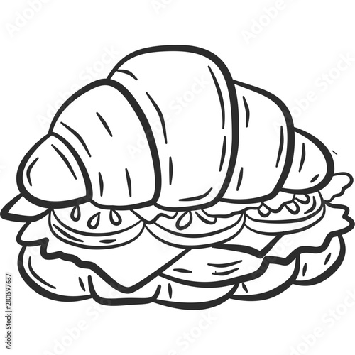 Croissant Sandwich Illustration