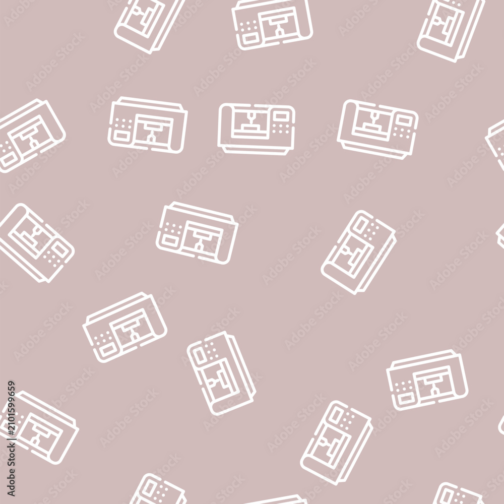 Fototapeta premium laser engraving line seamless pattern laser engraving thin line illustration