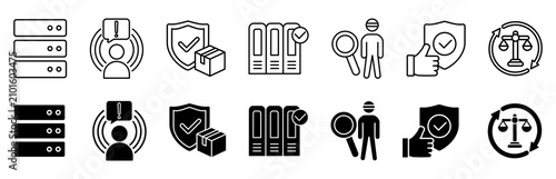 Fotografie Data protection icon set