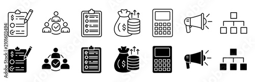 Foto Cost reduction icon set
