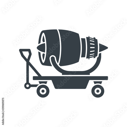 Cuadro en lienzo Aircraft Engine Transport Dolly Icon for Aviation Maintenance and Airport Ground