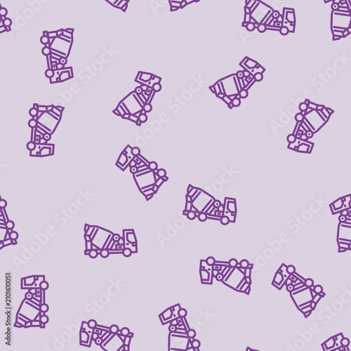 truck cement production line seamless pattern truck cement production thin line illustration