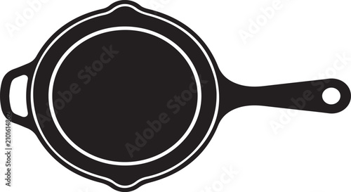 Photos Cast Iron Skillet Top View Frying Pan Vector Icon