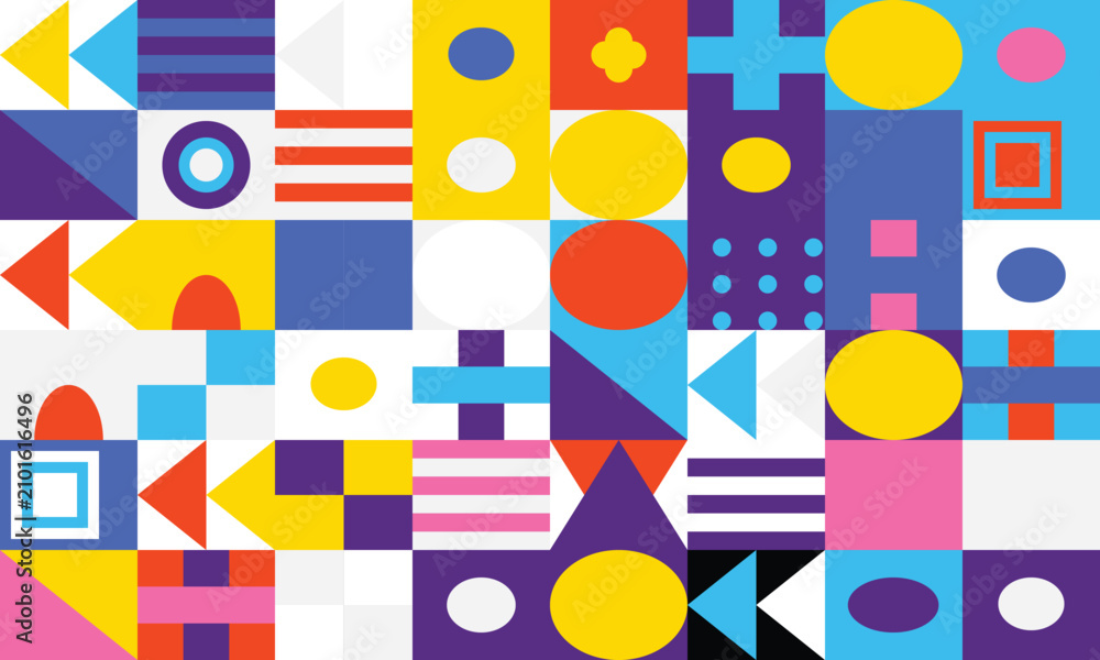Obraz premium Colorful geometric shapes arranged in a vibrant abstract pattern