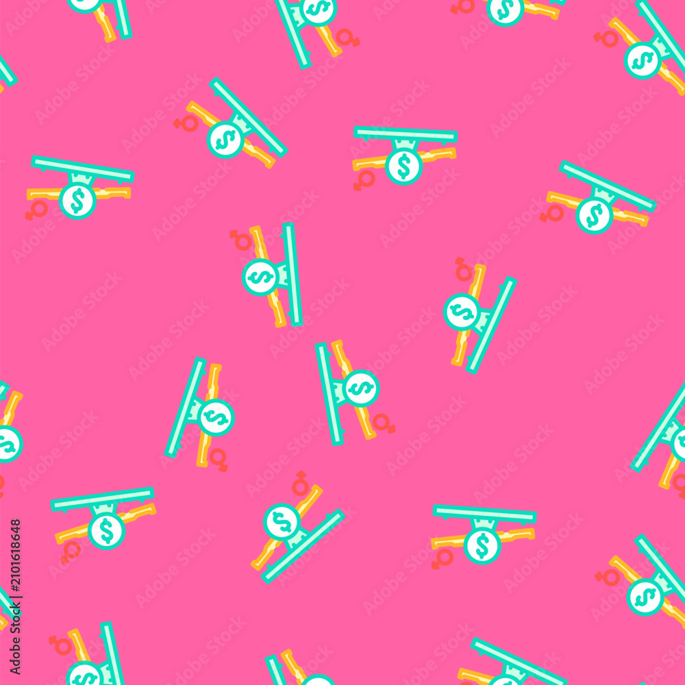 Obraz premium gender wage gap feminism woman vector seamless pattern gender wage gap feminism woman sign illustration
