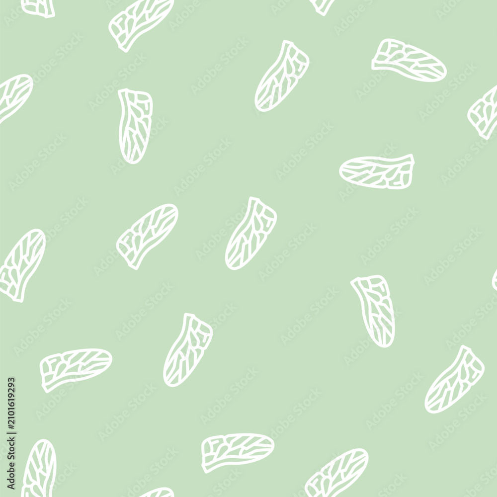 Fototapeta premium fly wing line seamless pattern fly wing thin line illustration