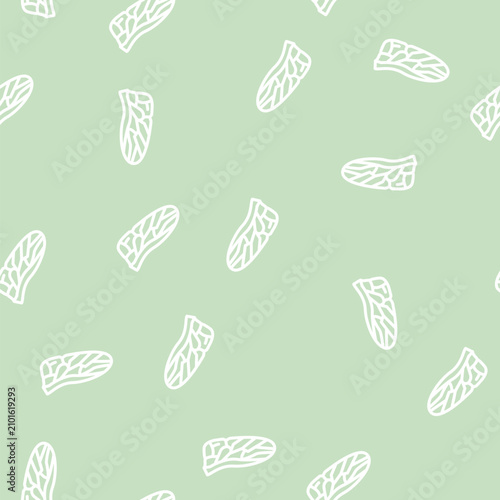 Quadro su tela fly wing line seamless pattern fly wing thin line illustration