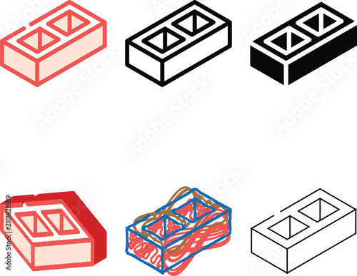 Canvastavla edition block brick color icon vector