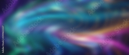 Fotografie Grainy spacetime ripples undulate, blending luminous sapphire, deep indigo, magenta glows, visualizing interconnected quantum flux