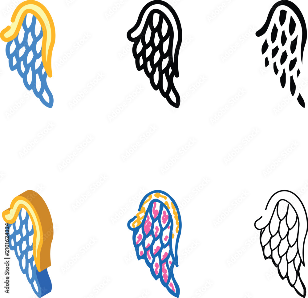 Fototapeta premium angel wing color icon vector. angel wing sign. multipack isolated symbol illustration