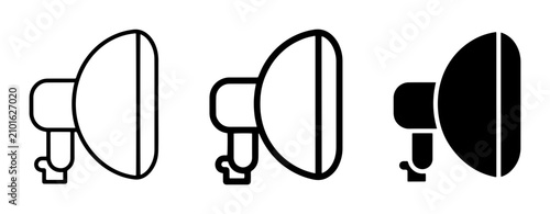Фотография Megaphone Icons Set, Communication Symbols, Announcement Vector Graphics, Loudsp