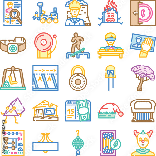 Photos Diverse collection of line icons representing a broad range of concepts and obje