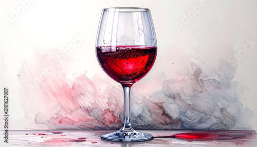 Drawing of a glass of red wine