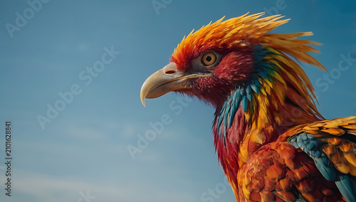A beautiful multicolored Phoenix 