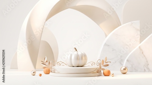 White Luxury Halloween Background with Premium Display 