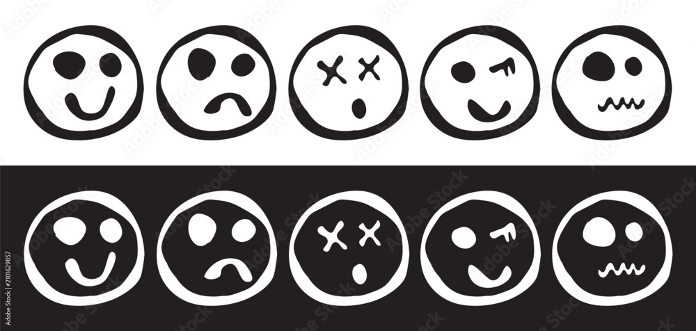 Fototapeta premium black and white emoticon