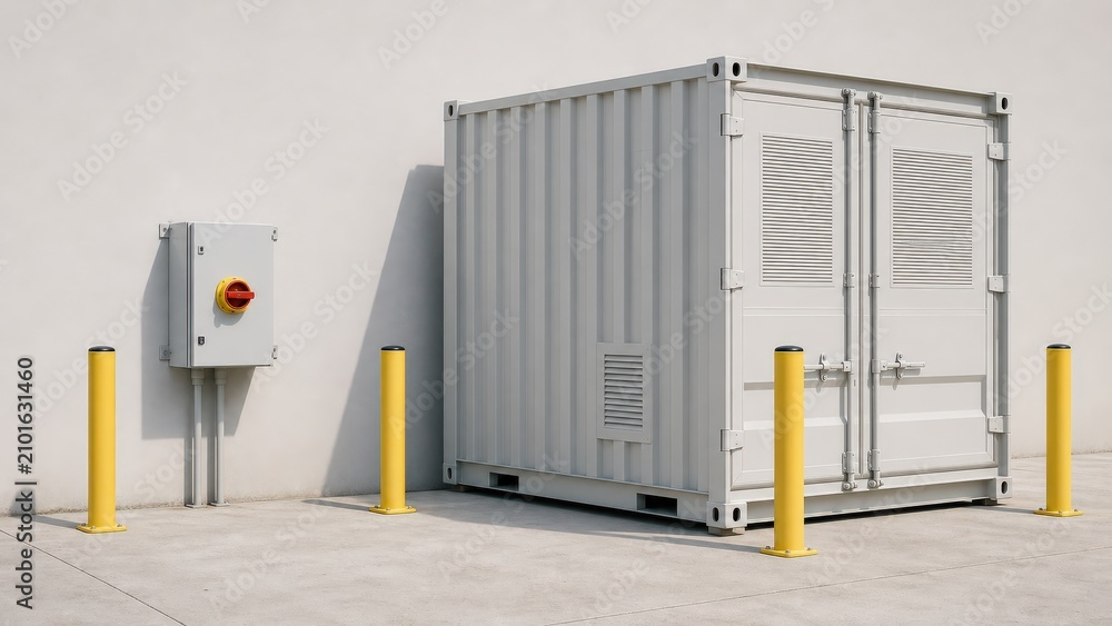 Obraz premium Battery Energy Storage Fire Safety Accessible battery emergency