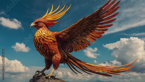 A beautiful multicolored Phoenix 