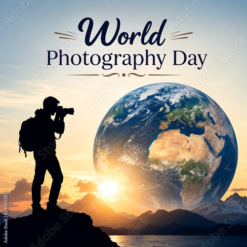 Photographer capturing earth from mountain peak