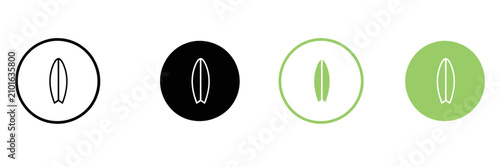 Canvastavla Surfboard Icon Set for Water Sports and Summer Activity Interface Vector Illustr